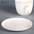 Plain White Diseño único Fine Bone China Tazas de té de cerámica duradera y platillos Set